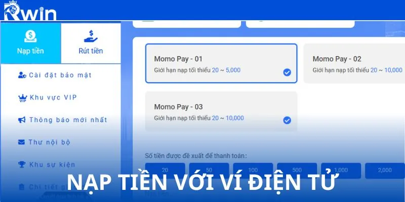 Deposit with e-wallets